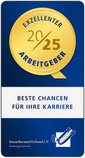 Exzellenter Arbeitgeber 2025 - Steuerberater Verband e.V. Siegel: Exzellenter Arbeitgeber 2025 - Steuerberater Verband e.V.